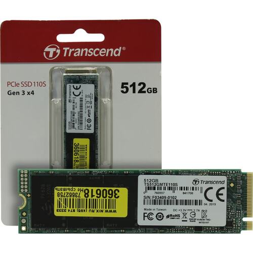 SSD диск Transcend MTE110S 512 Гб TS512GMTE110S PCI-Express — купить в городе РЯЗАНЬ